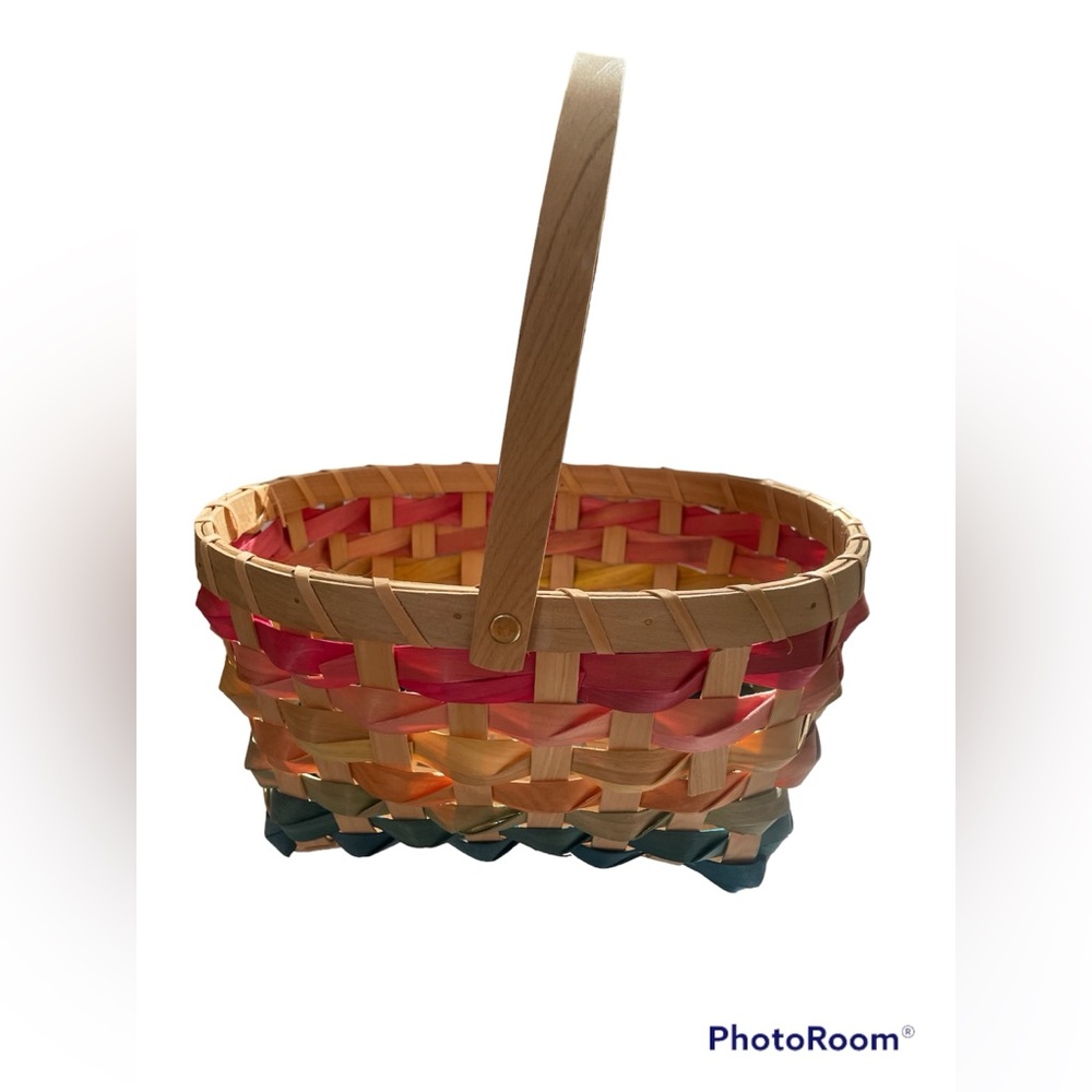 Way To Celebrate Wicker Rainbow Easter/Decorative    Basket W/ Handle The Moves